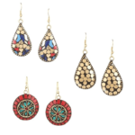 Traditional Multicolor Drop Earrings for Women & Girls