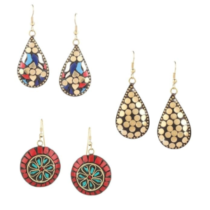 Traditional Multicolor Drop Earrings for Women & Girls