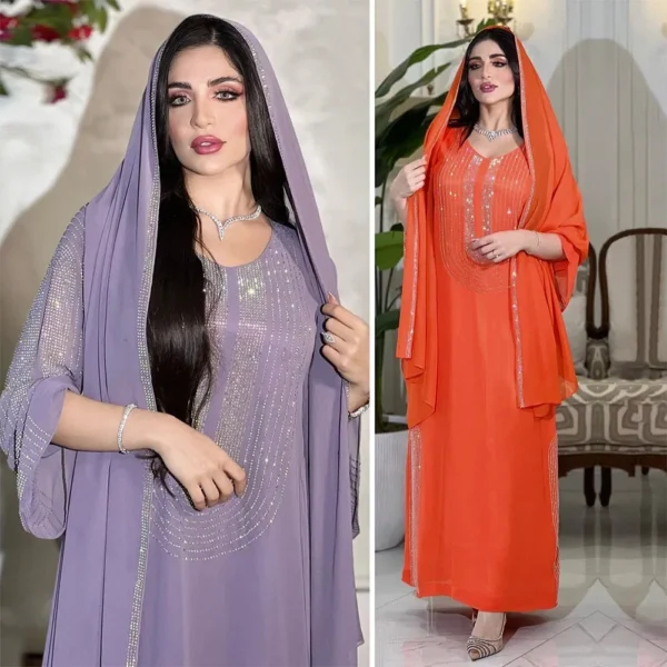 Beautiful Modest Long Sleeve Kaftan Dress - Muslim Fashion