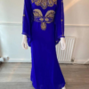 Royal Blue Zari Stone Kaftan Handcrafted Wedding Party Dress