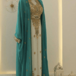 Sky Blue Zari Kaftan Wedding Dress