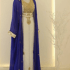 Navy Blue Georgette Kaftan with Handcrafted Zari Work - Wedding & Party Dress