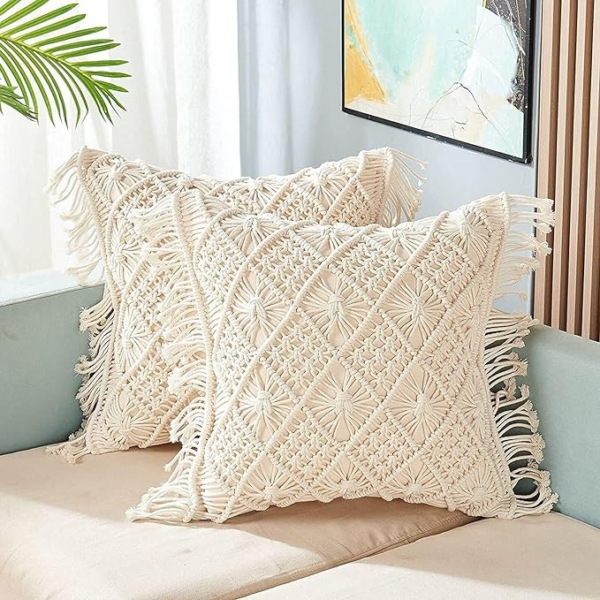 Soft Touch Macrame Cushion Covers (Set of 2)