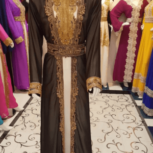 Dubai Kaftan Wedding Dress with Hand-Beaded Embroidery (India)