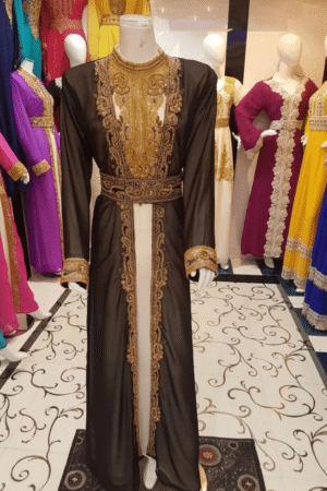 Dubai Kaftan Wedding Dress with Hand-Beaded Embroidery (India)