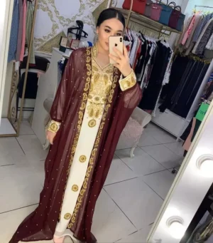 Black Moroccan Dubai Kaftans Farasha Abaya Dress (1)