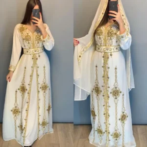 Classic White Kaftan Abaya Timeless and Elegant