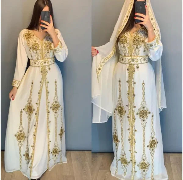 Classic White Kaftan Abaya Timeless and Elegant