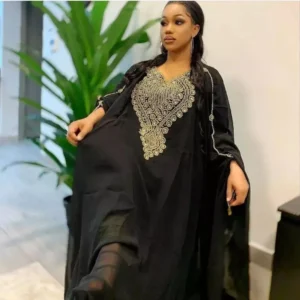 Stunning Black Kaftan Gown Ideal for Formal Occasions