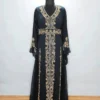 Black Hand-Beaded Moroccan Kaftan (1)