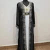 Black Two-Piece Jacket Style Moroccan Kaftan (1)