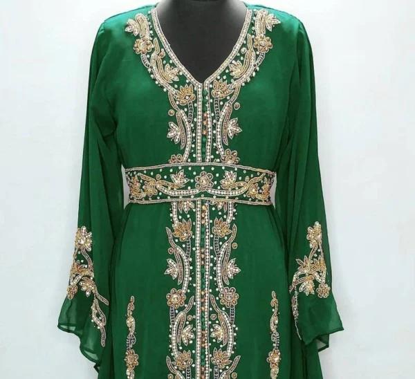 Dark Green Moroccan Kaftan (1)