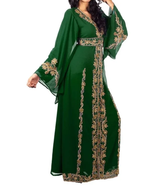 Dark Green Moroccan Kaftan (3)