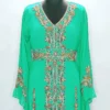 Green Hand-Beaded Moroccan Kaftan (1)