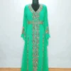 Green Hand-Beaded Moroccan Kaftan (3)