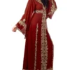 Maroon Luxurious Moroccan Kaftan with Hand Beads (3)