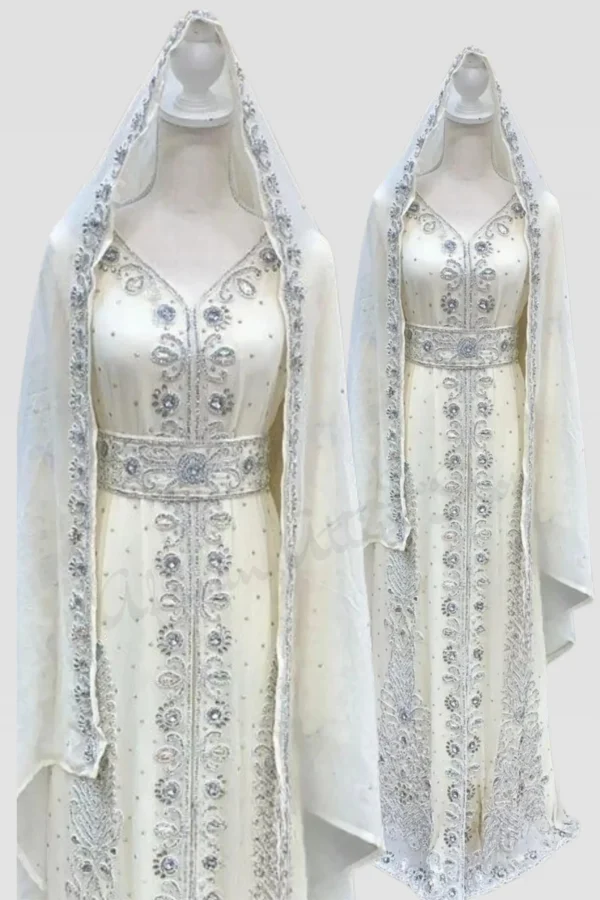Royal White Wedding Islamic Kaftan (1)