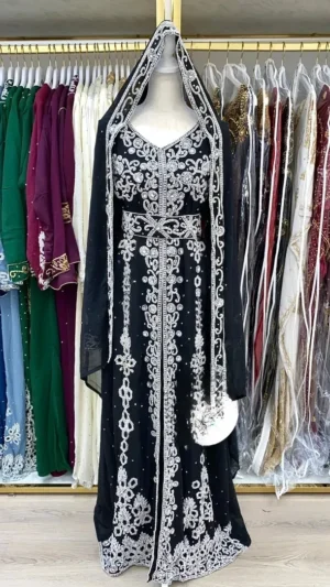 Sale!! Black Kaftan Dress Wedding/Nikkah Hand Beaded Luxury Gown
