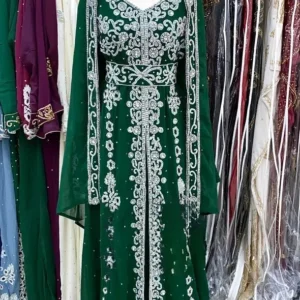 Sale!! Green Caftan Abaya For Wedding Handwork Gown