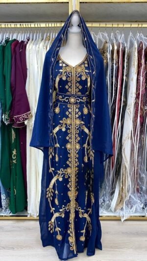 royal blue Kaftan Dress for Wedding guest