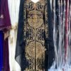 Beautiful Black Kaftan Dress Wedding Guest Hand Beaded Gown