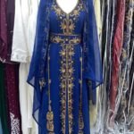 royal blue kaftan dress for wedding Hand Work Gown