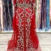 Beautiful Red Moroccan Kaftan Dress for Wedding Guest Hand Beaded Gown