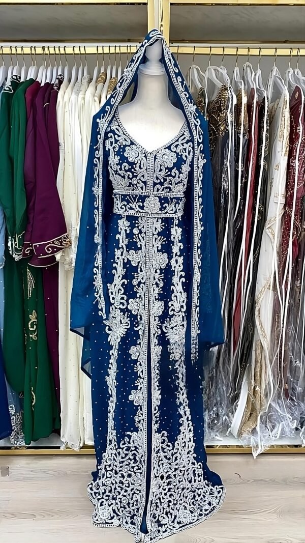 royal blue caftan dress for wedding