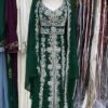 Beautiful Green Fancy Caftan Abaya For Wedding Handwork Gown