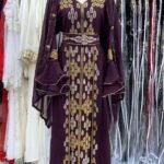 Sale!! Purple Dubai Kaftan Dress Wedding/Nikkah Hand Beaded Luxury Gown