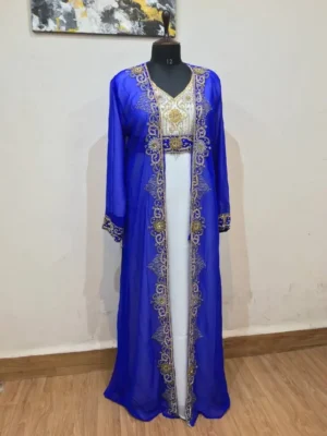 royal blue jacket style kaftan (2)