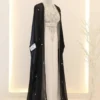 Beautiful Handcrafted Jacket Style Black & White Zari Work Kaftan Dress (1)