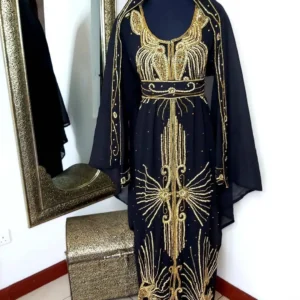 Black Moroccan Kaftan Wedding Dress