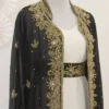 Black & White Handcrafted Zari Work Georgette Kaftan (2)