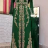 Dark Green Zari Embroidered Kaftan (2)