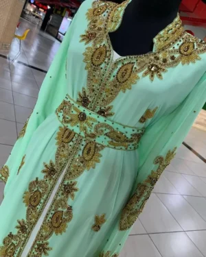 Dubai Kaftan Beaded White Wedding Dress