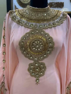 Exquisite Peach Georgette Kaftan (1)