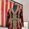 Maroon Zari Embroidered Kaftan (1)