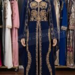 Navy Blue Kaftan Dress Moroccan Wedding Gown (1)