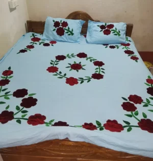 Velvet Cutwork Applique bedsheets (4)