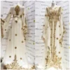 White Aari Embroidered Kaftan Dress new desing (1)