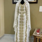 White Dubai Moroccan Beaded Kaftan (1)