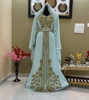 White Moroccan Kaftan Wedding Dress (1)