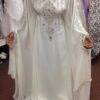 White luxury bridal kaftan dress with crystal embroidery (1)