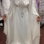 White luxury bridal kaftan dress with crystal embroidery (1)