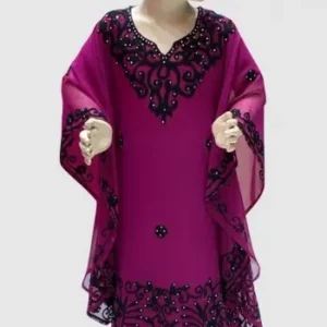 Girls Caftan with Zari Embroidery – Kids Kaftan for Events (1)