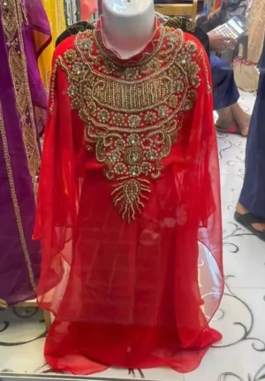 Kids Kaftan with Beautiful Zari Work – Girls Modest Dress (1)