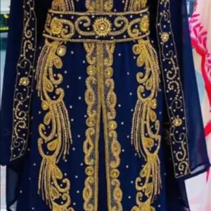 Royal Blue Moroccan Kaftan (2)