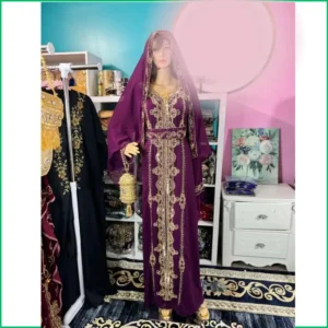 Royal Blue Moroccan Kaftan (5)