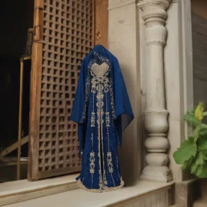 Royal Blue Moroccan Weeding Kaftan (2)